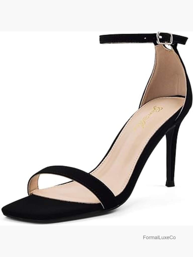 Women's Strappy Stiletto Heeled Sandals Square Open Toe